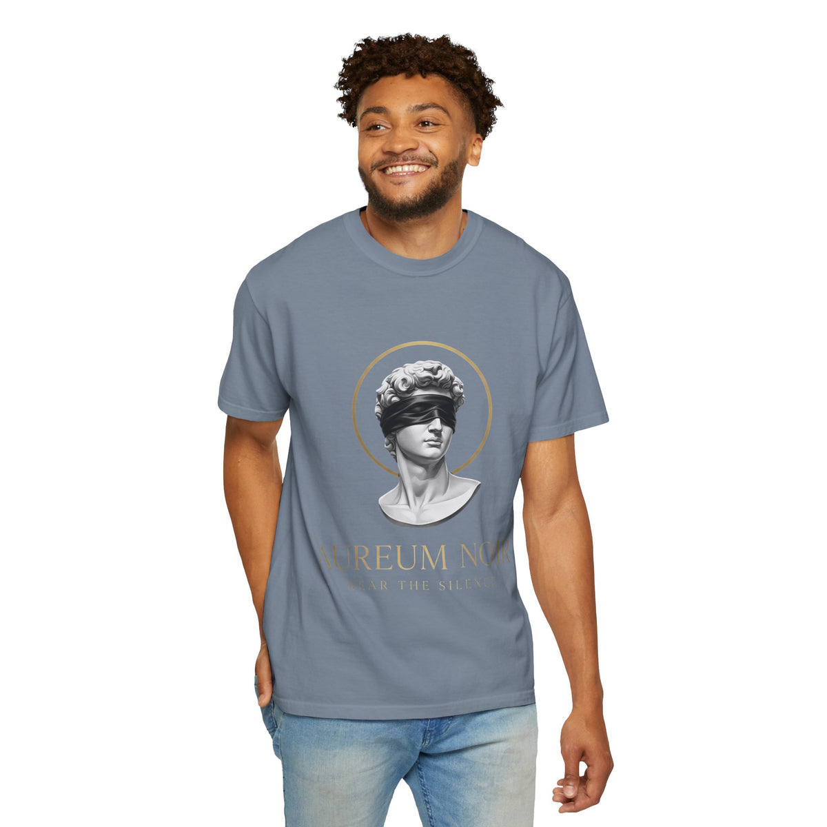 Aureum Noir Statue Tee — 'Wear the Silence' T-Shirt
