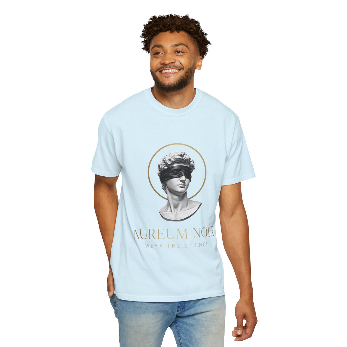 Aureum Noir Statue Tee — 'Wear the Silence' T-Shirt