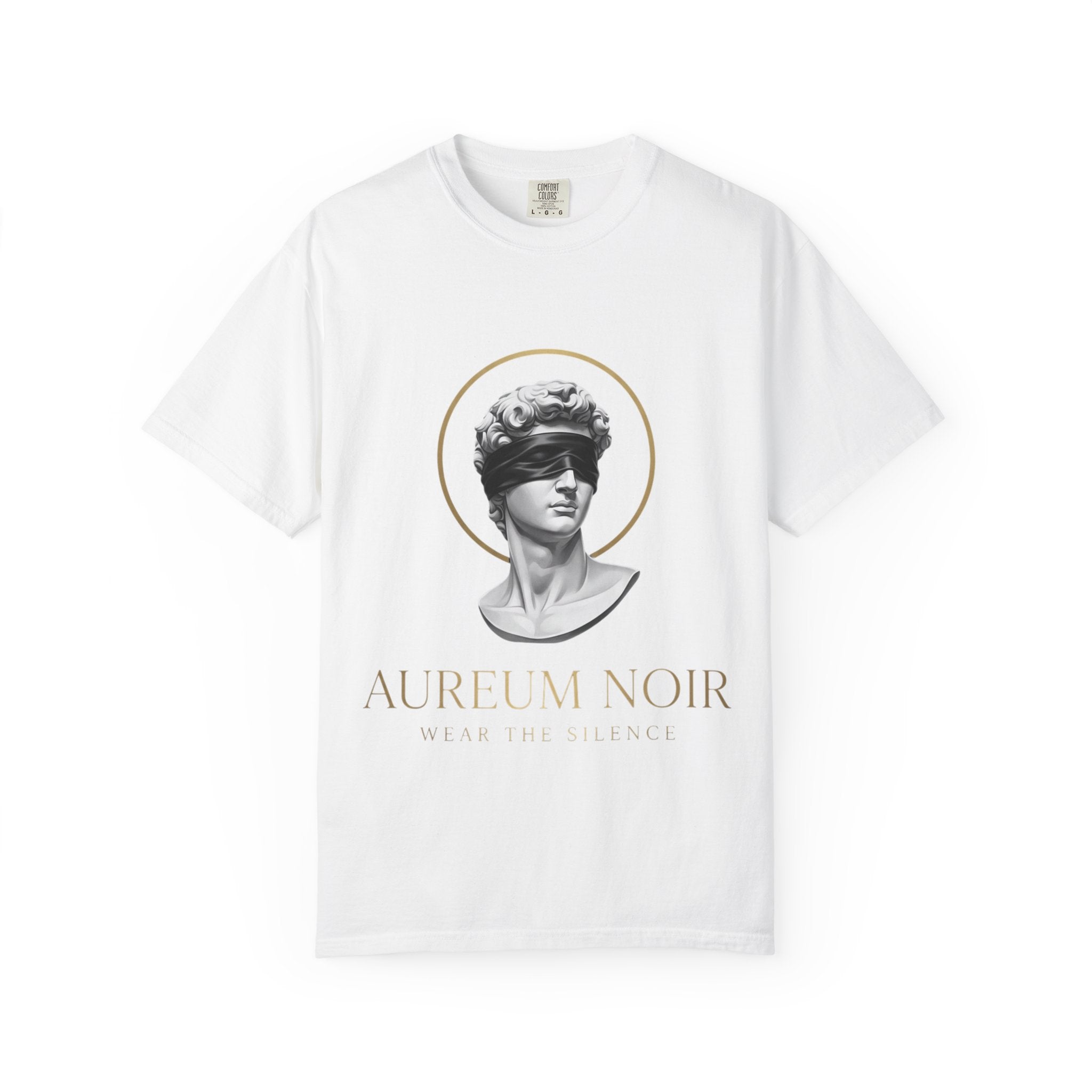 Aureum Noir Statue Tee — 'Wear the Silence' T-Shirt