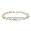 Engravable Natural Stone Stretch Bar Bracelet – Personalized Beaded Bar Bracelet