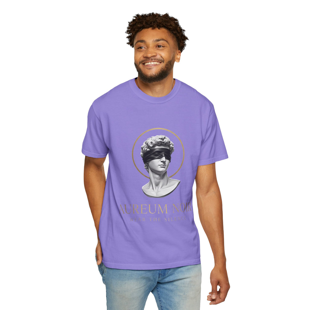 Aureum Noir Statue Tee — 'Wear the Silence' T-Shirt