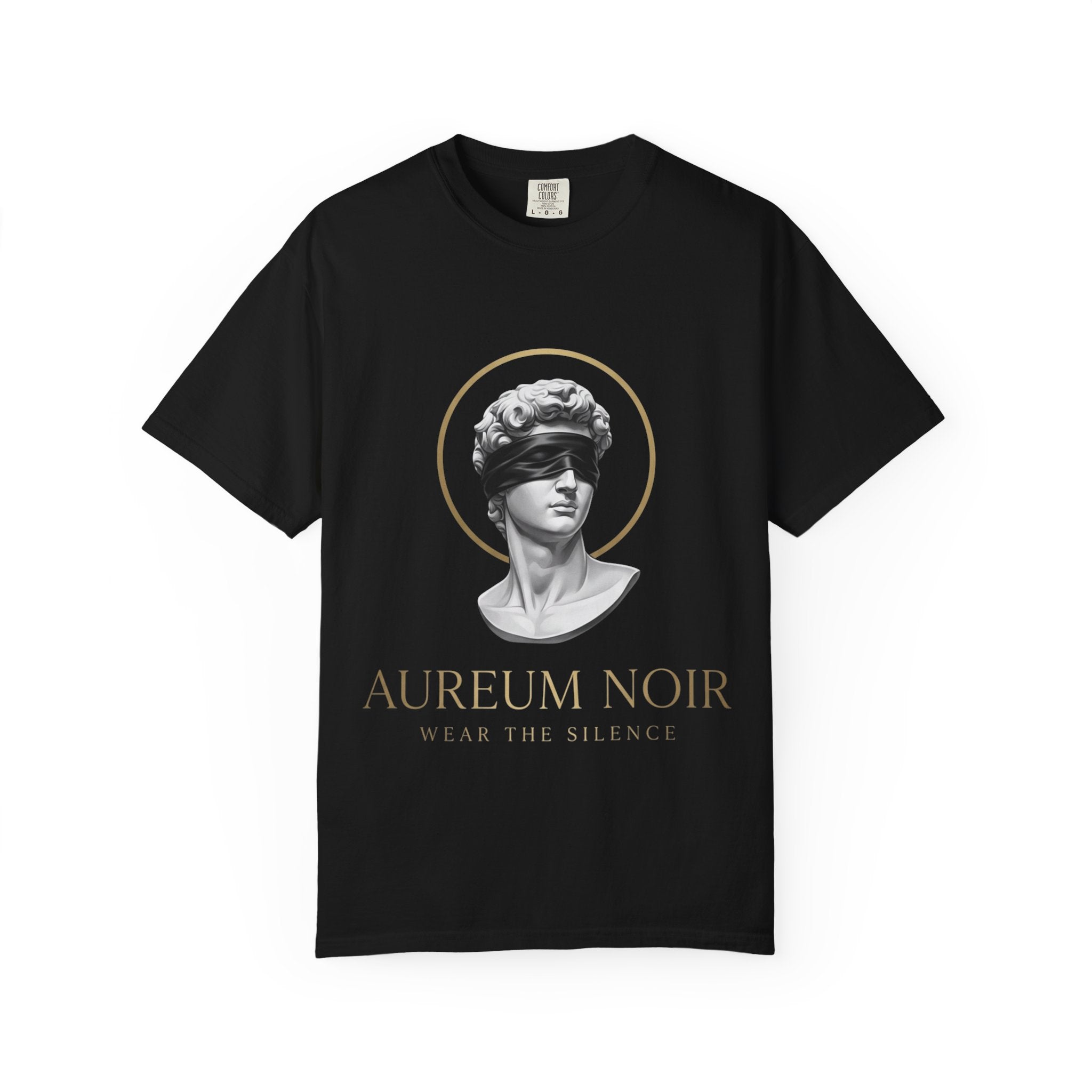 Aureum Noir Statue Tee — 'Wear the Silence' T-Shirt