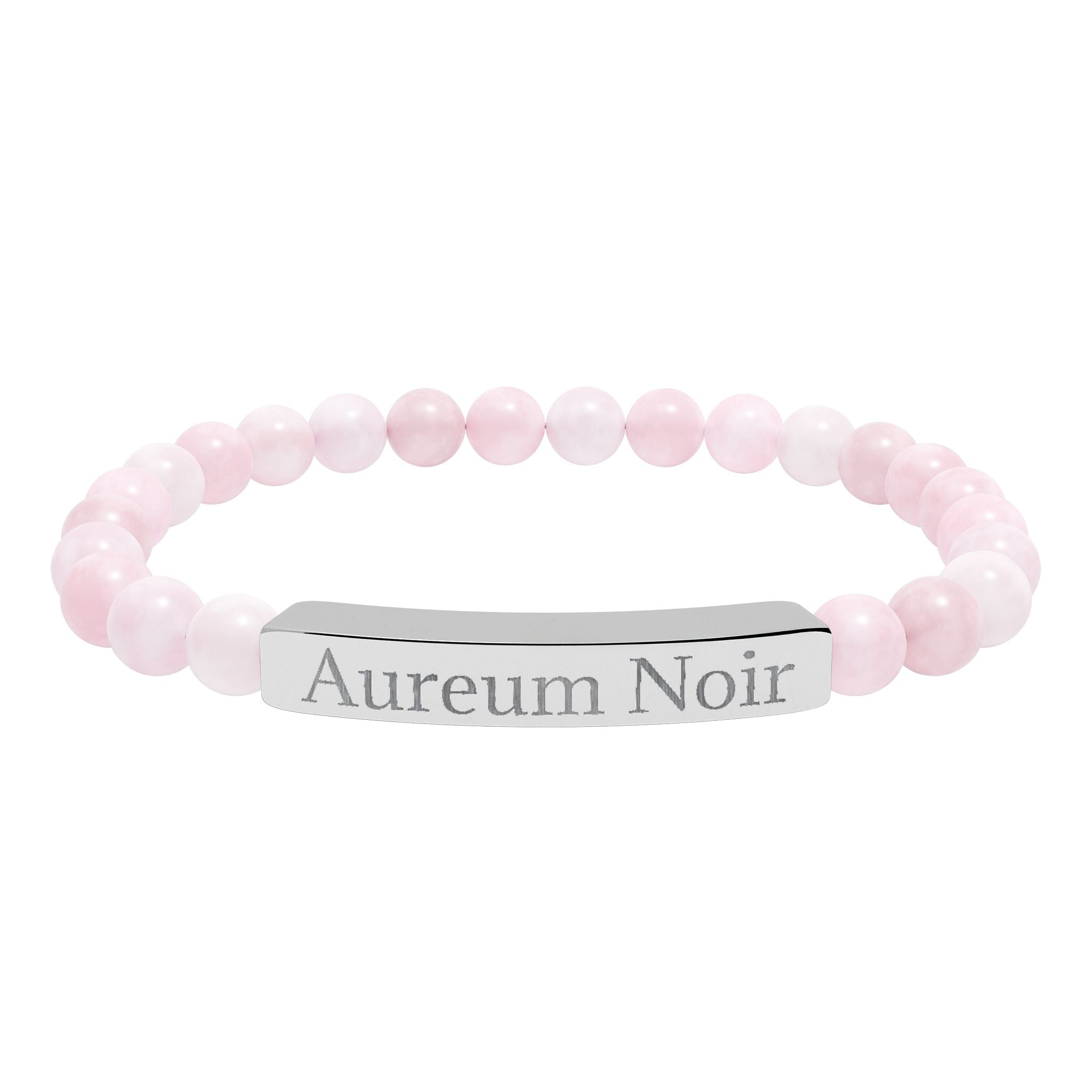 Engravable Natural Stone Stretch Bar Bracelet – Personalized Beaded Bar Bracelet